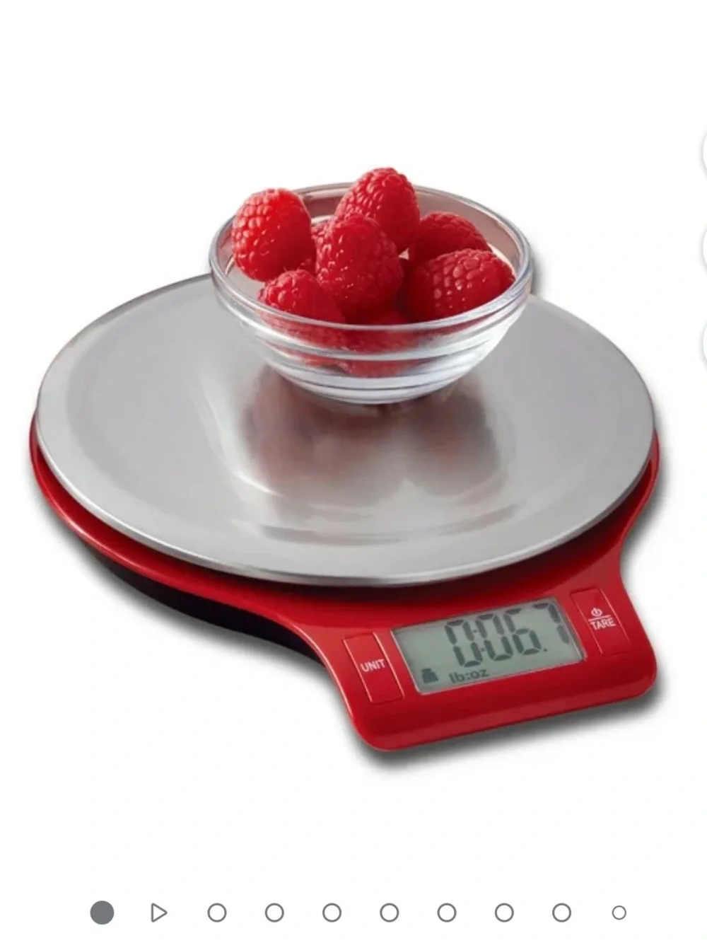 Mainstays Red Digital Kitchen Scale with Stainless Steel Platform